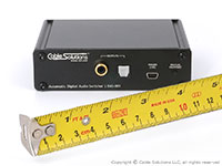 Cable Solutions DIgital Audio Switcher, compared to tape measure