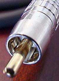 Canare "True 75 Ohm" RCA connector, extreme close-up