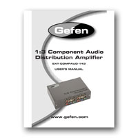 Gefen EXT-COMPAUD-143 1x3 Component Video and Audio Distribution Amplifier - User Maual (click to download in PDF format)