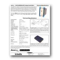 Intelix AVO-A2MINI-WP-F Stereo Audio Wallplate Balun tech specs - click to download PDF