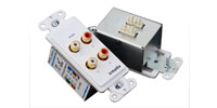 Intelix AVO-A4-WP110 Dual Stereo Audio Wallplate Balun with 110 Termination