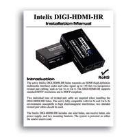 Intelix DIGI-HDMI-HR HDMI 1.3 over twisted-pair Balun Set - Manual  (click to download PDF)