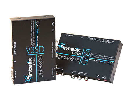 Intelix DIGI-V3SD Component Video, Audio and IR/RS232 Active Balun Set
