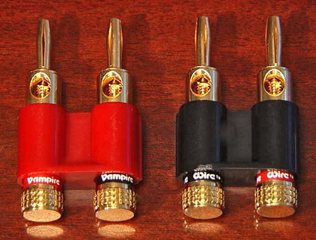 Vampire Wire #DB Double Banana Plugs - Gold-plated, All-metal Construction, Stackable