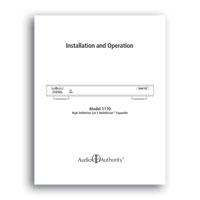 Audio Authority 1170 manual, PDF