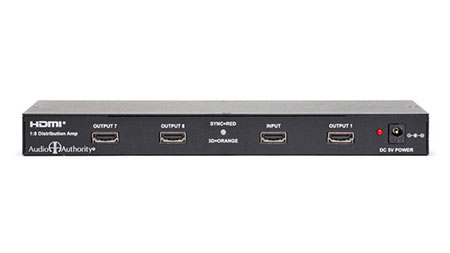 Audio Authority 1398B 1:8 HDMI Distribution Amp/Splitter with 3D Support