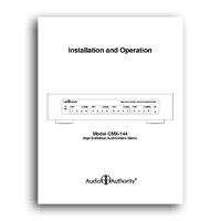 Audio Authority CMX-144 User Manual