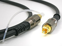 Cable Solutions TOS-Series TOSLink Optical Digital Audio Cable, connector extreme closeup