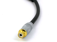 Cable Solutions YHG-1RCAF-2RCAM High-Grade "Y" Cable, 1-RCA-female, end view 