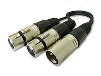 Cable Solutions High-Grade XLR "Y" Cable YHG-1XLRM-2XLRF quick-release mechanisms