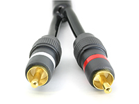 Cable Solutions YM-1RCAF-2RCAM Molded "Y" Cable, 2-RCA-male ends