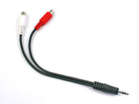 Cable Solutions YM-35TRSM-2RCAF "Y" Cable (1) 3.5mm (1/8") mini-plug-male / (2) RCA-female connectors
