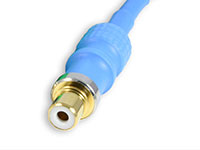 Signature Series Canare RCA-female termination option, blue shrink