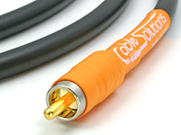 Cable Solutions "Signature Series 77" RCA Connector, closeup view of the beryllium copper pressure fingers