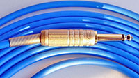 Canare GS-6 Guitar/Instrument cable with blue jacket and Canare F-15 plug