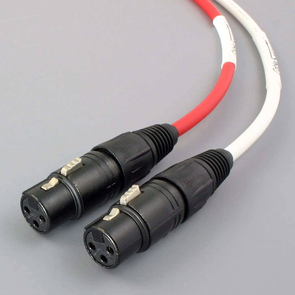White//Red Stereo Pair Canare Balanced XLR Audio Interconnect Cables 0.9m