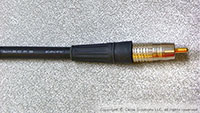 Canare L-5CFB Coaxial Digital Audio Interconnect Cable, closeup of termination