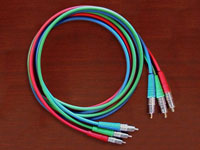 Canare LV-61S Discrete Component Video Cable Set in red, green, and blue