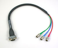 Canare V5-1.5C VGA-male / BNC-female Breakout Cable, half-meter