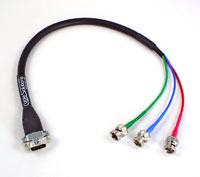  Canare V5-1.5C High-performance 3-Channel VGA Break-out Cable, VGA-male to BNC- male