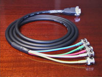 Canare V5-1.5C Jacketed Video Breakout Cable - Pro Series, 5-channel cable with VGA, BNC, RCA connectors, 3 meter