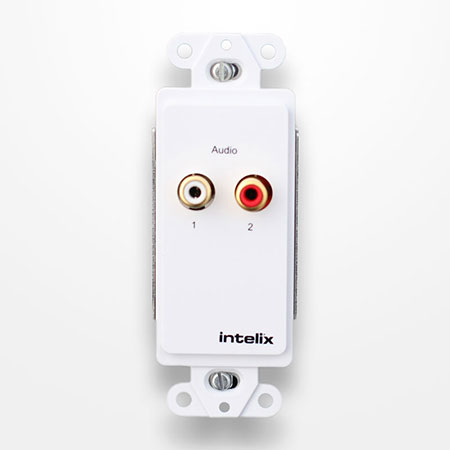 Intelix AVO-A2-WP110 Stereo Analog Audio Wallplate Balun - Pro-Grade Passive CAT 5 Extender for Analog Audio