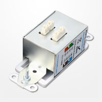 Intelix AVO-A2-WP110 Stereo Audio Wallplate Balun, Back, 110 punch-down terminations