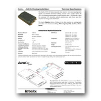 Intelix AVO-A4-F Dual Stereo Audio Balun tech specs - click to download PDF