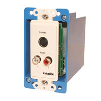 Intelix AVO-SVA2-WP-F S-Video and Stereo Audio Wallplate Balun w/ RJ45 Termination, Right