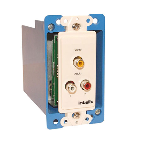 Intelix AVO-V1A2-WP-F Composite Video / Stereo Audio Wallplate Balun w/ RJ45 Termination