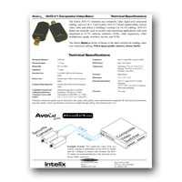 Intelix AVO-V1-PAIR-F Composite Video Balun Set, Tech Specs - click to download PDF
