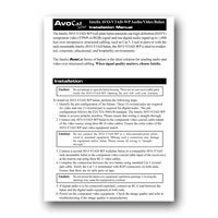 Intelix AVO-V3AD-WP-F Component Video and Digital Audio Wallplate Balun w/RJ45 Termination, Installation Manual in PDF format