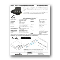 Intelix AVO-V3HD-F HDTV Component Video Balun, Tech Specs - click to download PDF