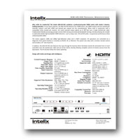 Intelix DIGI-HD-4X2 HDMI Twisted-Pair Matrix Distribution System, Specs - Click to download PDF