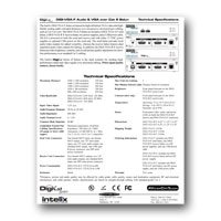 Intelix DIGI-VGA-F High Resolutions VGA Balun - Technical Specifications (click to download PDF)