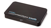 Intelix SKYPLAY-MX-S wireless HDMI transmitter, right-front view
