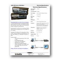 Intelix VGA-HR-F High Resolution VGA Balun - Spec Sheet (click to download PDF)