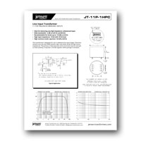 Jensen Transformers JT-11P-1HPC Data Sheet - click to download PDF