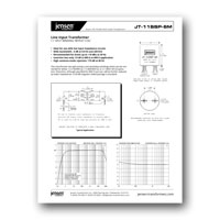 Jensen Transformers JT-11SSP-6M Data Sheet - click to download PDF