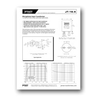 Jensen Transformers JT-16-A Data Sheet - click to download PDF