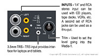 Jensen Transformers MEDIA-2, inputs