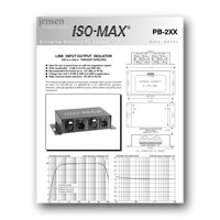 Jensen Transformers PB-2XX Datasheet - click to download PDF