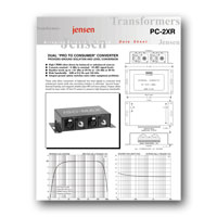 Jensen Transformers PC 2XR User Manual   click to  PDF