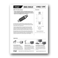 Jensen Transformers VRD-1FF  ISO-MAX Cable TV Ground Isolator, data sheetl