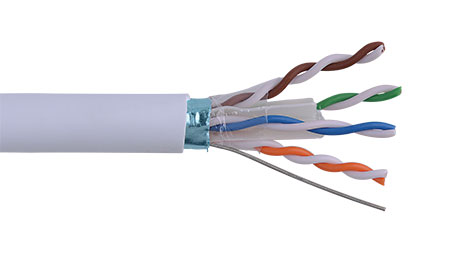 Liberty AV 24-4P-P-L6SH-WHT Category 6 F/UTP EN Series 23 AWG 4-Pair Shielded Cable, white jacket