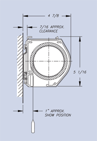 Vutec Lectric I Motorized Projection Screen, Cross-section drawing of the housing